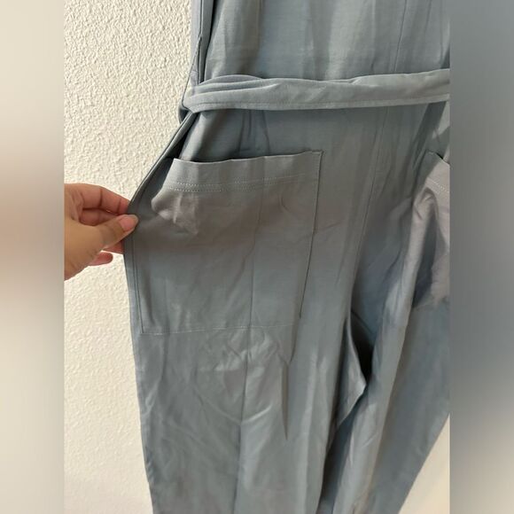 EVERLANE The Luxe Cotton Jumpsuit in Blue Size XS - Picture 2 of 7